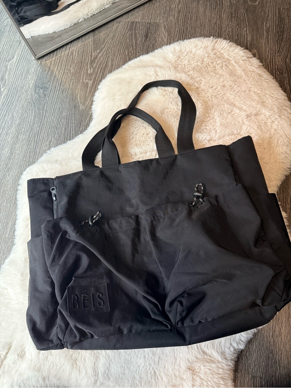 BEIS Black Carry All Sports Duffel Tote Bag